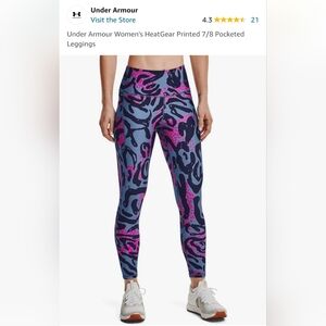 NWT Under Armour Compression HighRise Ankle Leggings Size Medium Heatgear Pocket